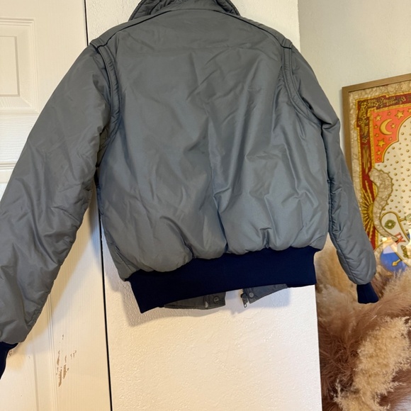 Vintage 1990s, ComfySki Grey/Blue Jacket with removable sleeves, Mens Medium - Picture 5 of 10